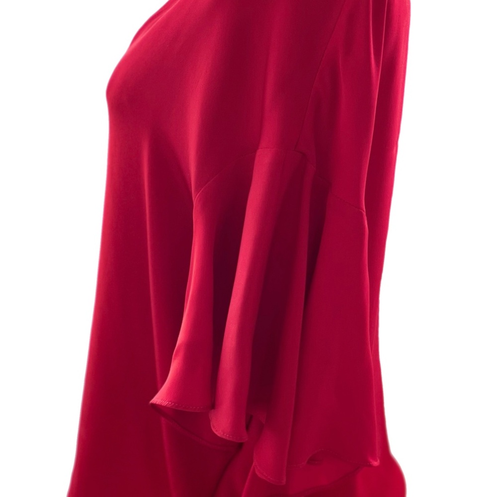 Milly Tops | Red Silk Blouse | Size M